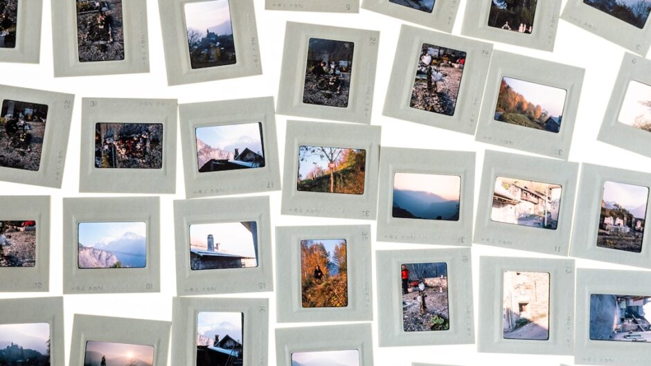A bunch of pictures hanging on a wall