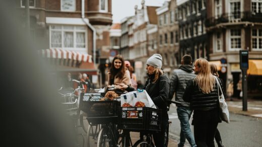 person standing near bicycle