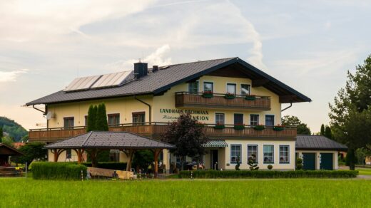 a house with a solar panel on the roof